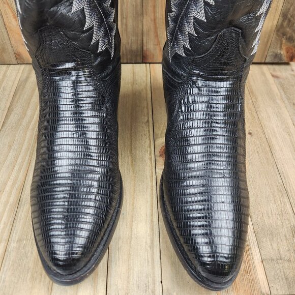 Mens Dan Post Winston size 9 D Lizard Leather 13" Western Cowboy Boots - Picture 7 of 13